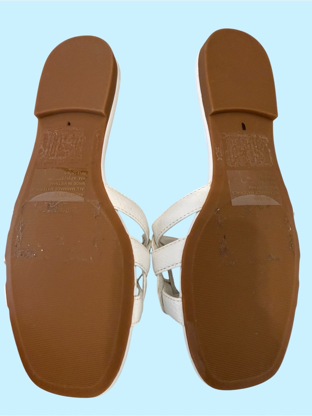 Braided White Slide Sandals for Women - Picture 4 of 4